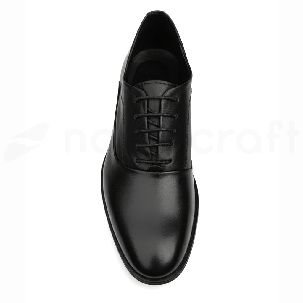 Oxford Noir Élégant pour Homme en Cuir de Veau Véritable et Semelle Eva Confort