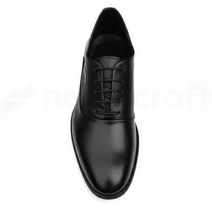 Oxford Noir Élégant pour Homme en Cuir de Veau Véritable et Semelle Eva Confort