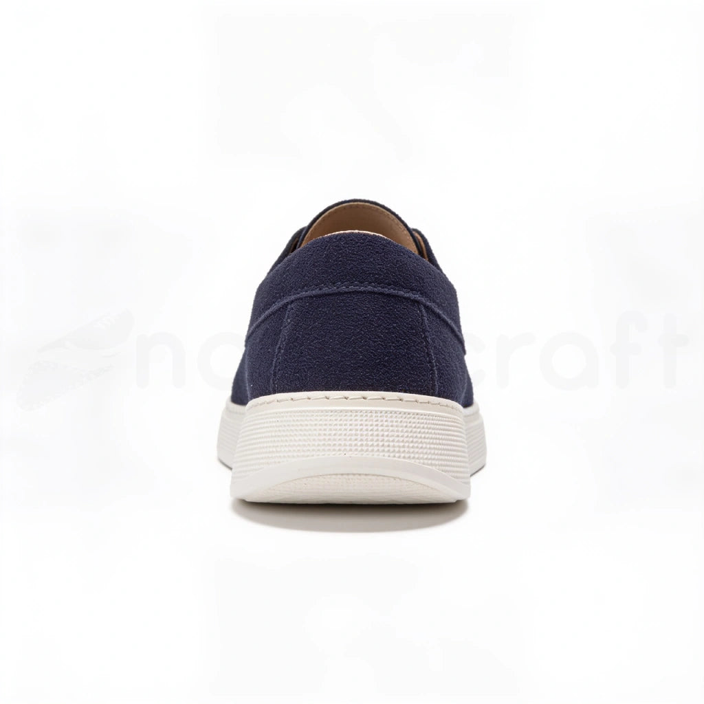 Mocassins Slip-Ons à Lacets en Daim Bleu Marine avec Semelle Eva Anti-Tâche