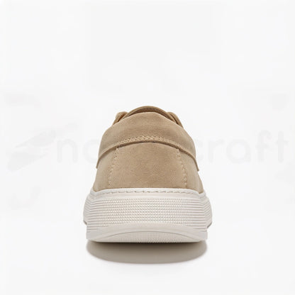 Mocassins Slip-Ons à Lacets en Daim Beige avec Semelle Eva Anti-Tâche