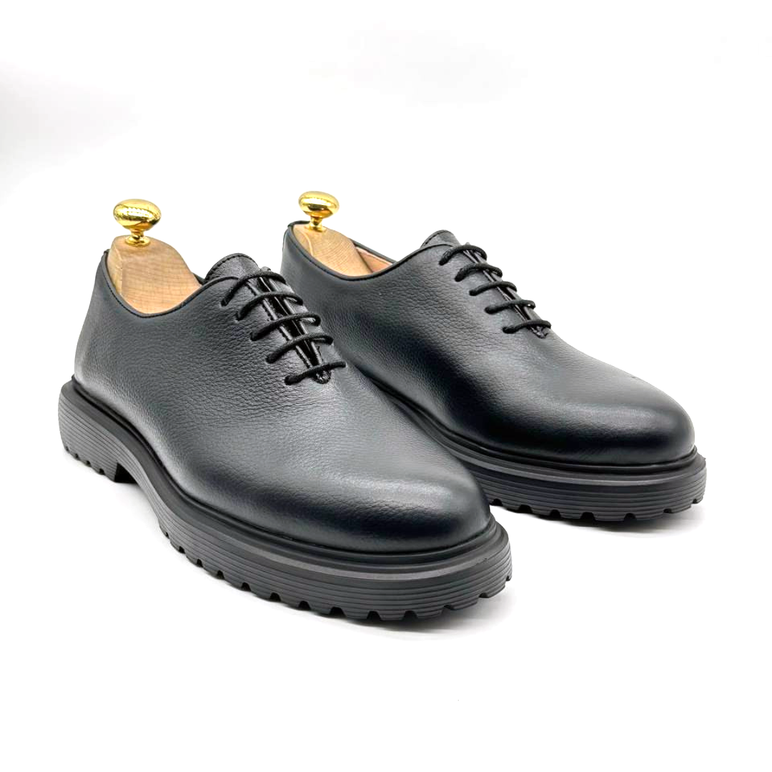 Derby Black Calf à Lacets et Semelle Eva épaisse