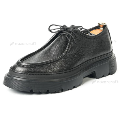 Chunky Derbies en Cuir Grainé avec Semelle en EVA
