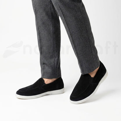 NazarCraft Noble Mocassin Loafers Summer Walk en Daim Beige Noir et Marron Tan Suédé