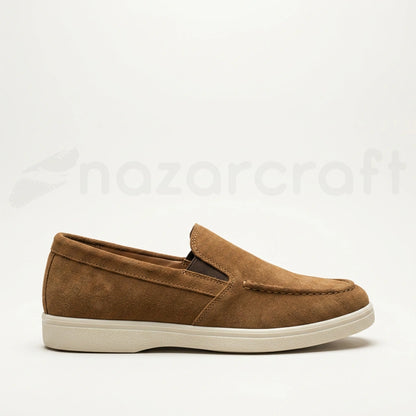 NazarCraft Noble Mocassin Loafers Summer Walk en Daim Beige Noir et Marron Tan Suédé