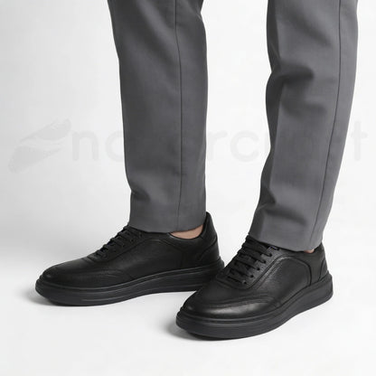 NazarCraft LEGACY Baskets en Cuir Grainé Beige et Noir et Marron Pour Homme