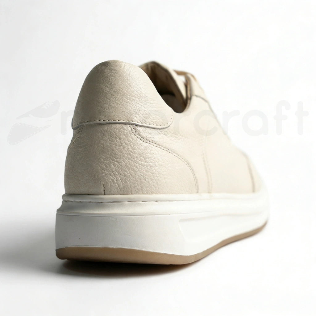 NazarCraft LEGACY Baskets en Cuir Grainé Beige et Noir et Marron Pour Homme