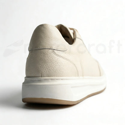 NazarCraft LEGACY Baskets en Cuir Grainé Beige et Noir et Marron Pour Homme