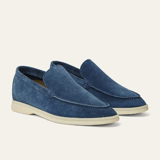 Moccasins Summer Walk Bleu Jean en Daim Suédé