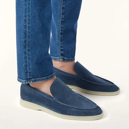 Moccasins Summer Walk Bleu Jean en Daim Suédé