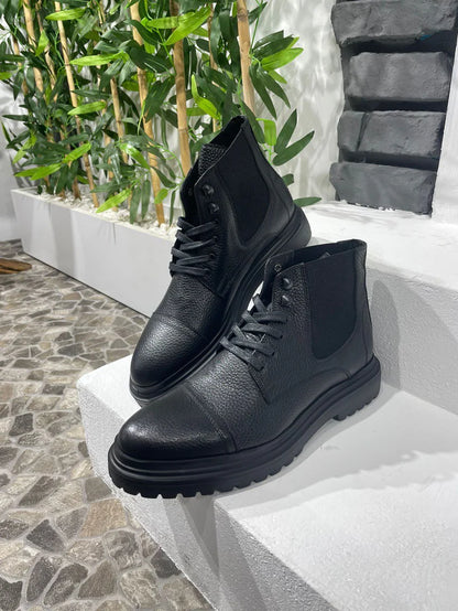 Bottes en Cuir Noir et Semelle EVA