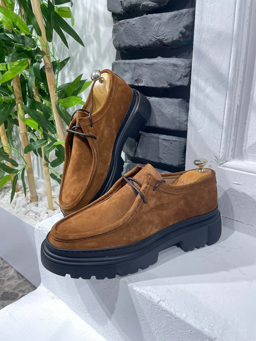 Chunky Derby en Daim Marron avec Semelle en EVA