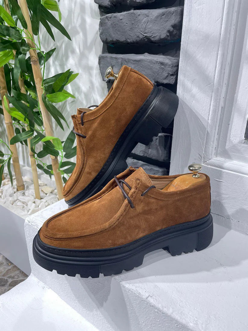 Chunky Derby en Daim Marron avec Semelle en EVA