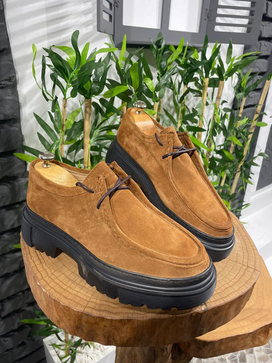 Chunky Derby en Daim Marron avec Semelle en EVA