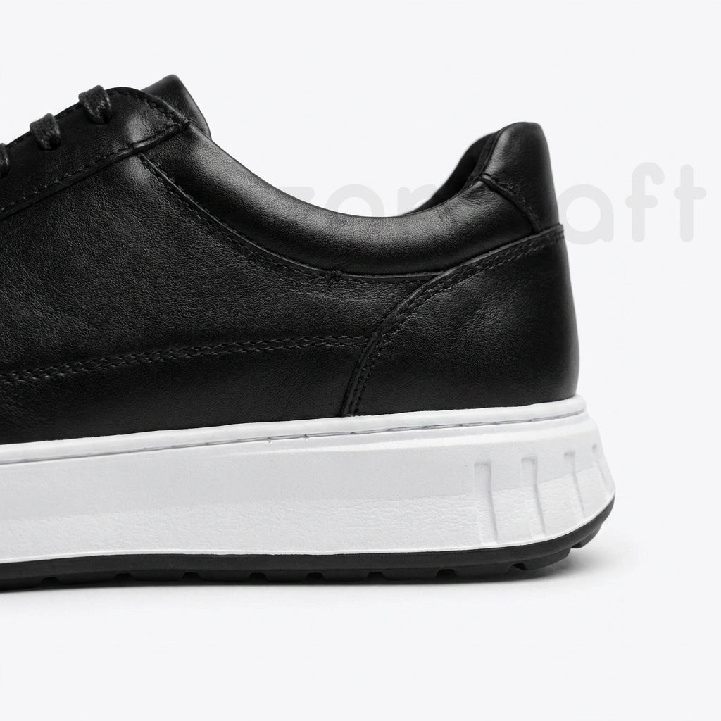 NazarCraft APEX Baskets en Cuir Noir Bleu Nuit et Vert Olive en Semelle Eva pour Homme