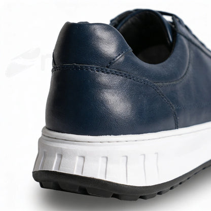 NazarCraft APEX Baskets en Cuir Noir Bleu Nuit et Vert Olive en Semelle Eva pour Homme