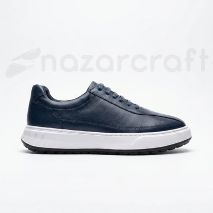 NazarCraft APEX Baskets en Cuir Noir Bleu Nuit et Vert Olive en Semelle Eva pour Homme