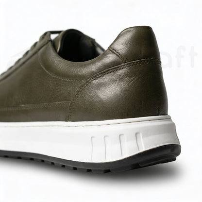 NazarCraft APEX Baskets en Cuir Noir Bleu Nuit et Vert Olive en Semelle Eva pour Homme