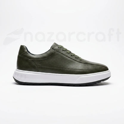 NazarCraft APEX Baskets en Cuir Noir Bleu Nuit et Vert Olive en Semelle Eva pour Homme