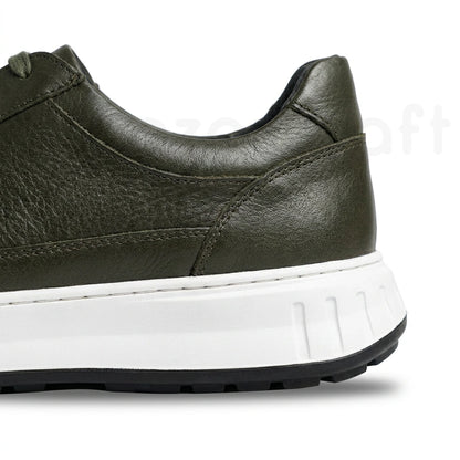 NazarCraft APEX Baskets en Cuir Noir Bleu Nuit et Vert Olive en Semelle Eva pour Homme