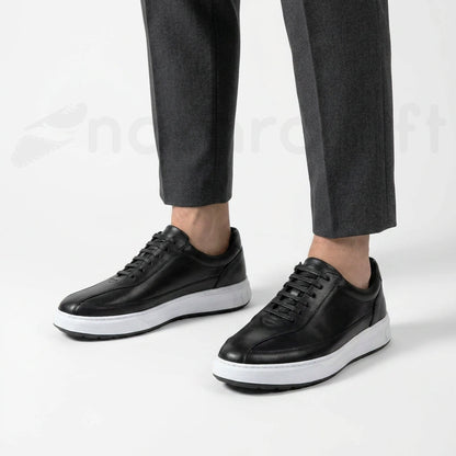 NazarCraft APEX Baskets en Cuir Noir Bleu Nuit et Vert Olive en Semelle Eva pour Homme